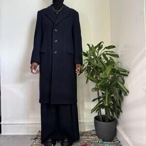 Rare Vintage 70s Stratojac Navy Wool Overcoat Union Made size 40